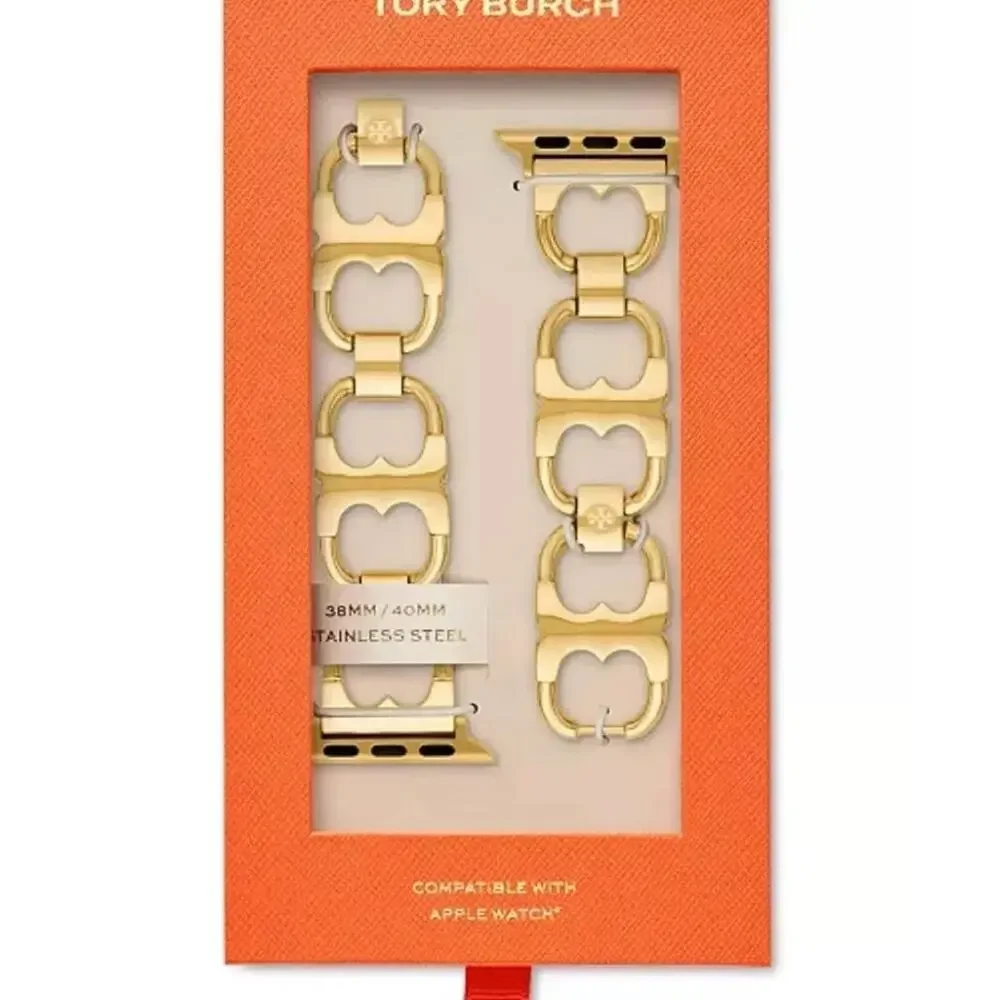 Tory Burch Gold Stainless Steel Strap Band for Apple Watch 38/40mm TBW4001